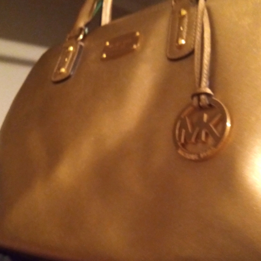 Michael Kors Gold Satchel with Timeless Design